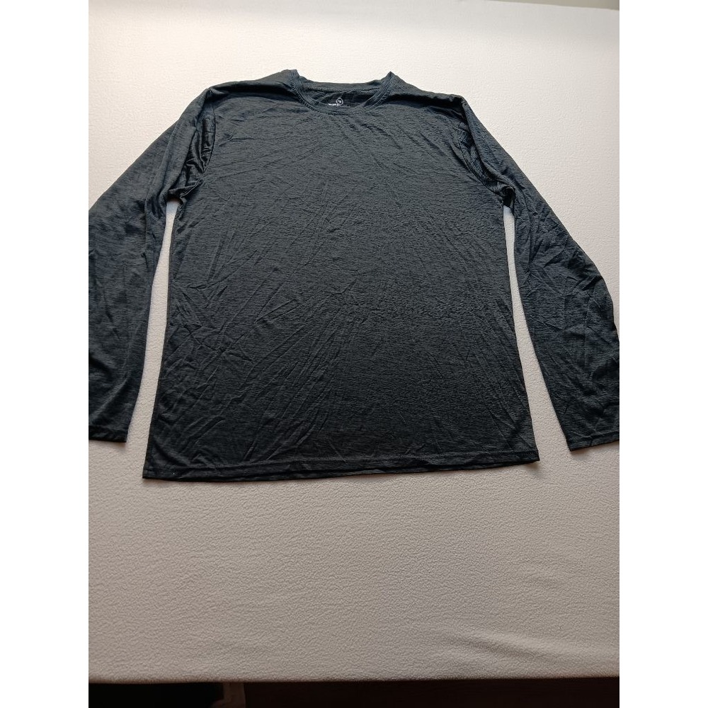 Real Essentials Mens XL Long Sleeve Athletic Shirt Gray Moisture Wicking